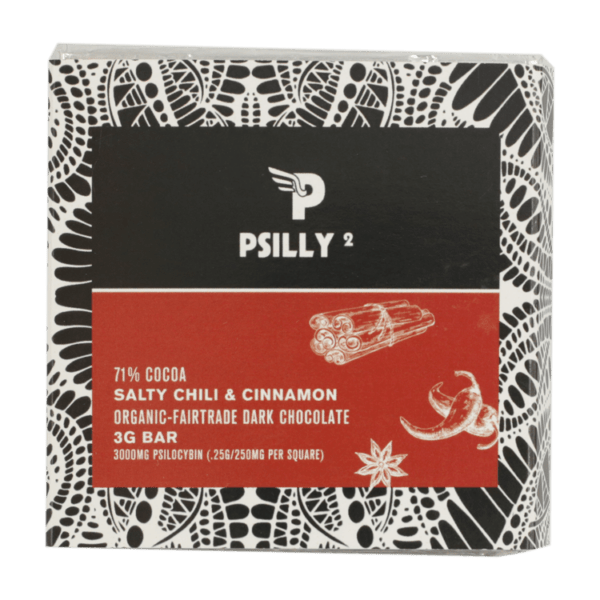 Psilly - Dark Chocolate Bar - Salty Chili & Cinnamon | Strongest Shroom Strain Canada